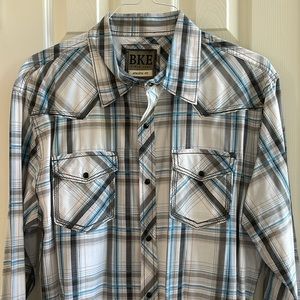 BKE Snap Front Western Style Shirt